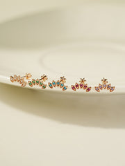 14K Gold Colorful Tiara Cartilage Earring 18G16G