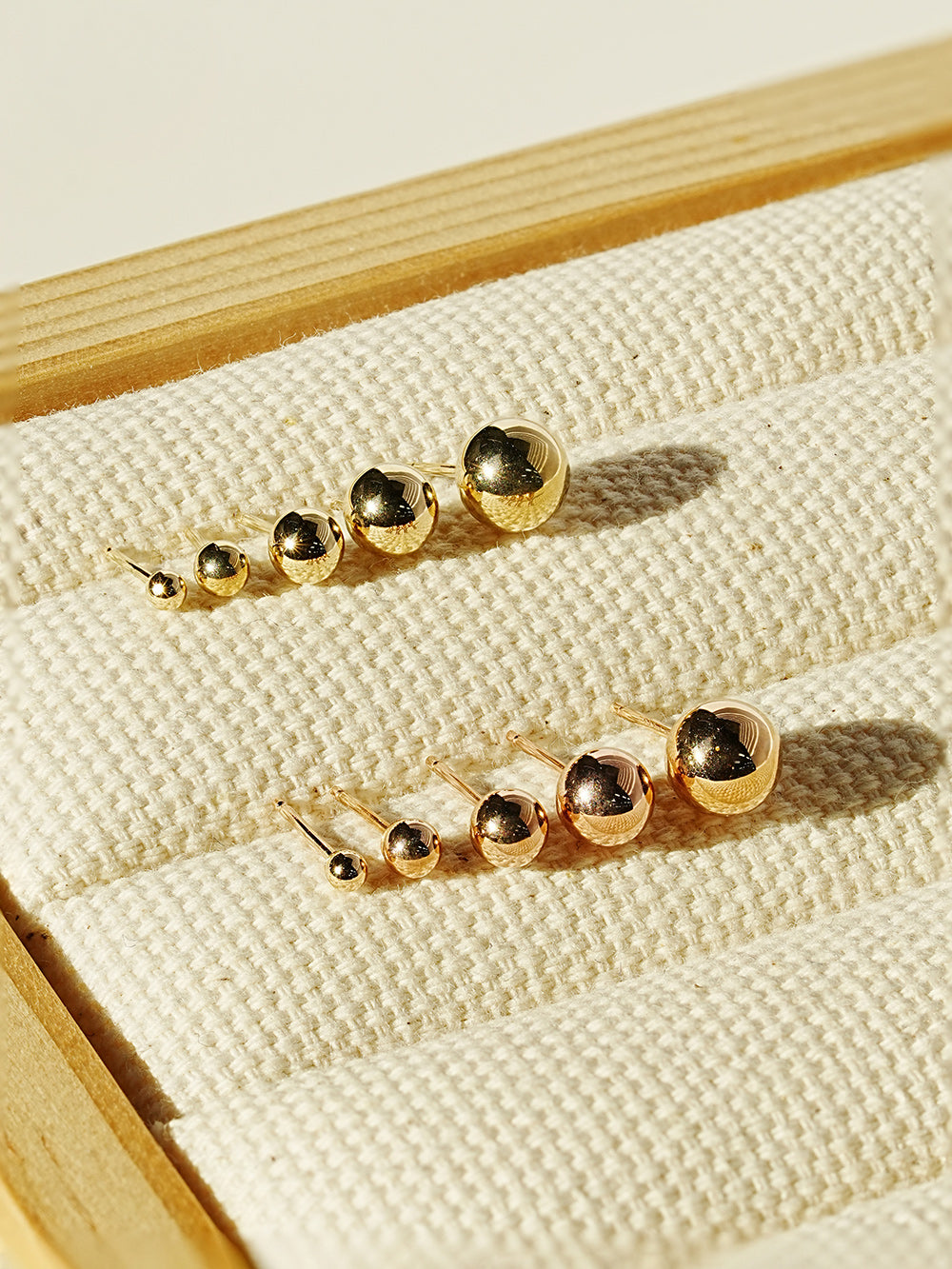 14K Gold Ball Stud Earring 3mm,4mm,5mm,6mm