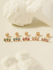 14K Gold Colorful Tiara Cartilage Earring 18G16G