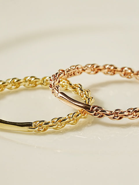 14K 18K Twist Chain Ring