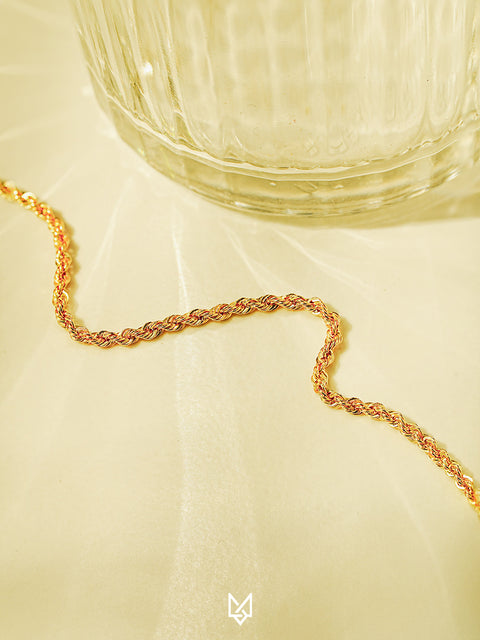 14K Gold Rope Chain Anklet Bracelet