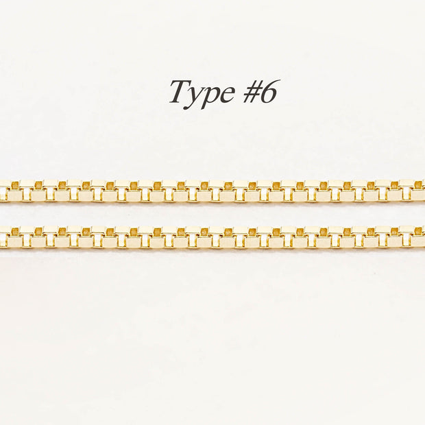 14K gold chain necklace- 6 different types of Chain