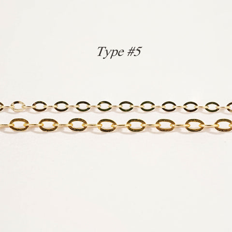 14K gold chain necklace- 6 different types of Chain