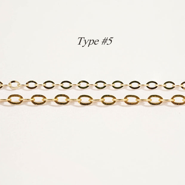 14K gold chain necklace- 6 different types of Chain