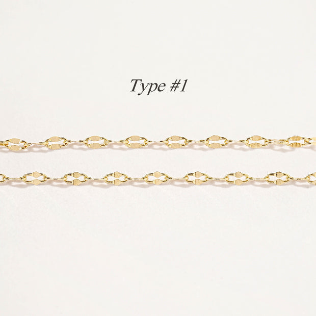 14K gold chain necklace- 6 different types of Chain