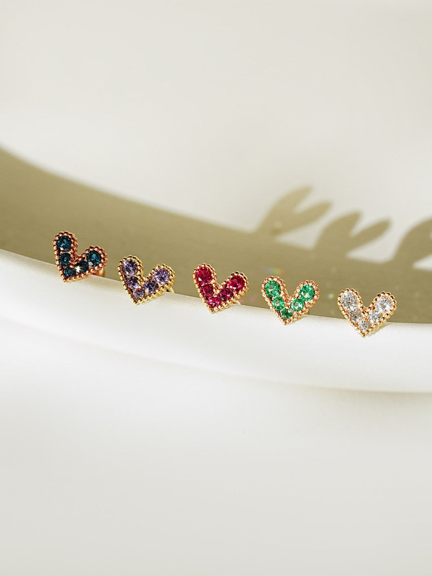 14K gold Bling Lovely Heart Cartilage Earring 20G