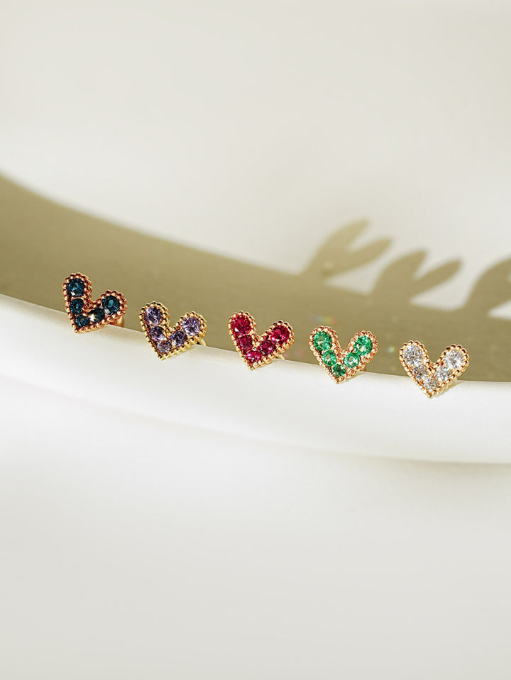 14K gold Bling Lovely Heart Cartilage Earring 20G