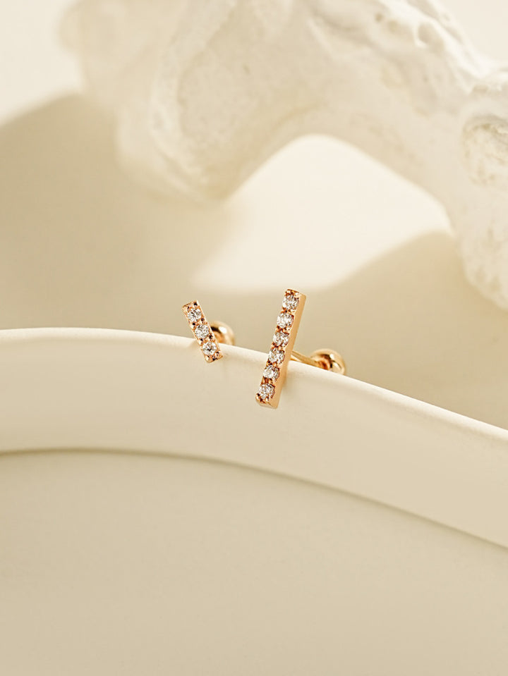 14K Gold Cubic Stick Cartilage Earring S,M 20G