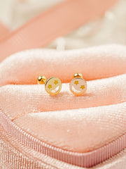 14K Gold Enamel Star Eyes Cartilage Earring 20G