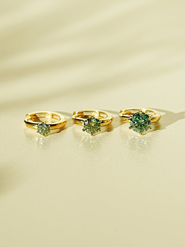 14K 18K Gold Moissanite Dia Color Cartilage Hoop Earring S,M,L