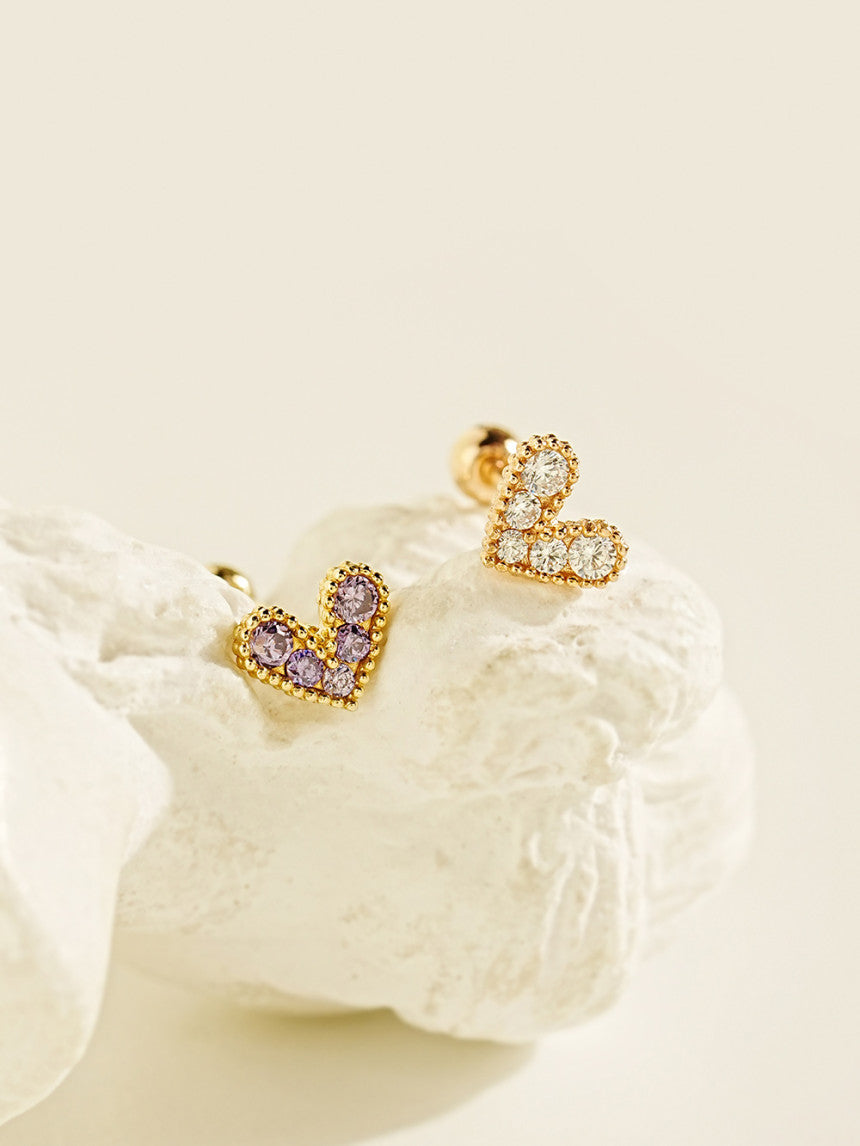 14K gold Bling Lovely Heart Cartilage Earring 20G