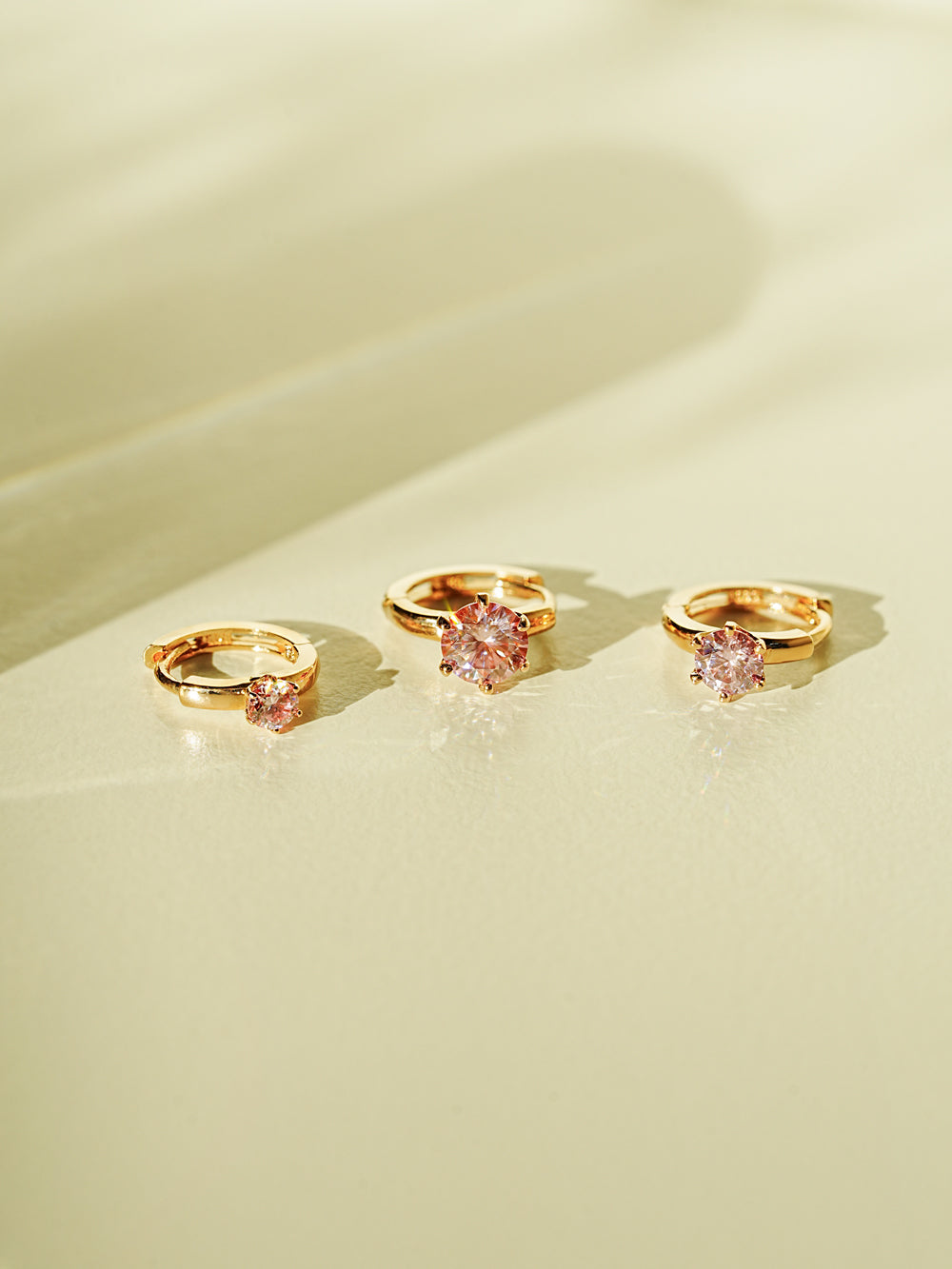 14K 18K Gold Moissanite Dia Color Cartilage Hoop Earring S,M,L