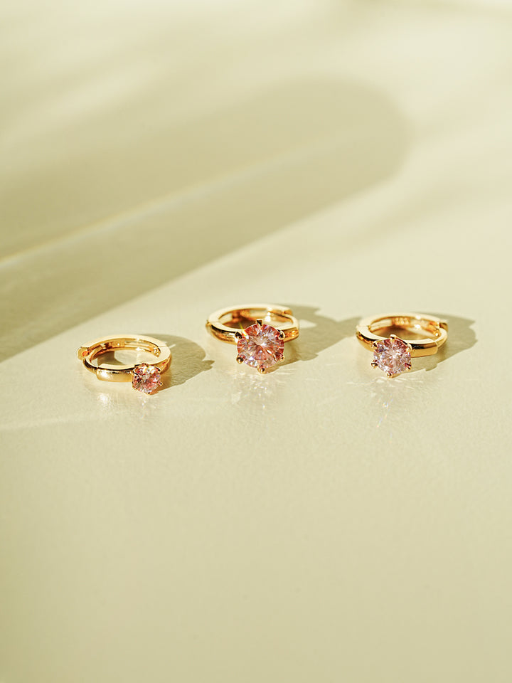 14K 18K Gold Moissanite Dia Color Cartilage Hoop Earring S,M,L