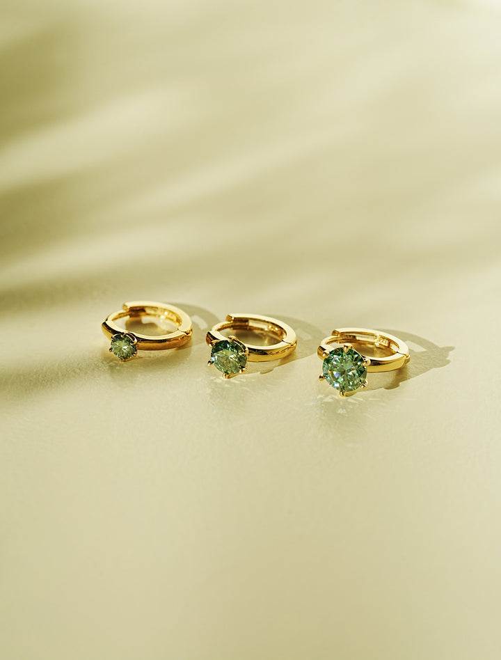 14K 18K Gold Moissanite Dia Color Cartilage Hoop Earring S,M,L