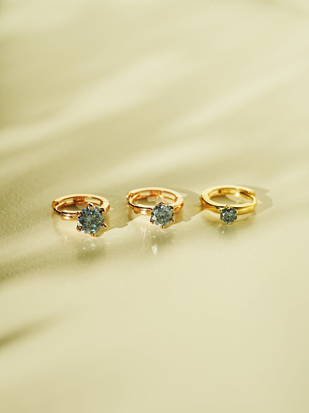 14K 18K Gold Moissanite Dia Color Cartilage Hoop Earring S,M,L