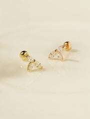 14K Gold Maple Leaf Cartilage Earring 20G