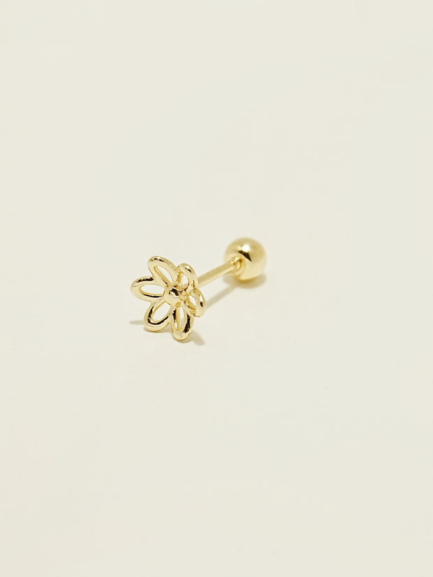 14K Gold Blooming Flower Cartilage Earring 20G
