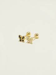 14K Gold Shining Butterfly Cartilage Earring 20G