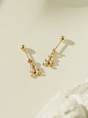 14K Gold Baby Teddy Bear Drop Cartilage Earring 20G