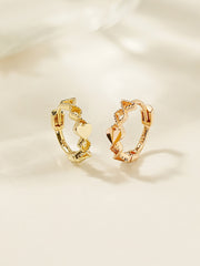 14K 18K Point Heart Cartilage Hoop Earring