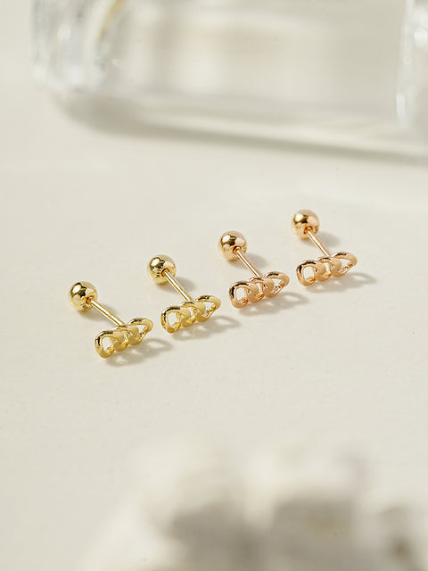 14K Gold Simple Chain Cartilage Earring 20G