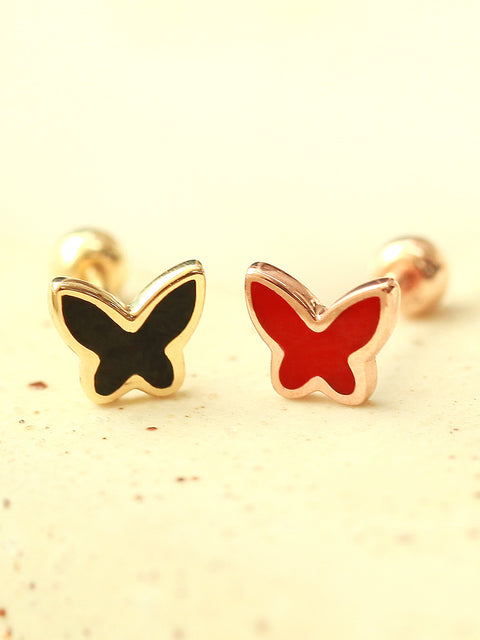 14K Gold Enamel Color Butterfly Cartilage Earring 20G18G16G