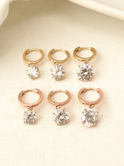 14K Gold Bling CZ Hoop Earring