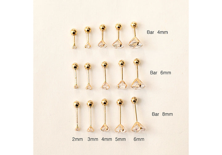 14K Gold Daily Cubic Cartilage Earring 20G