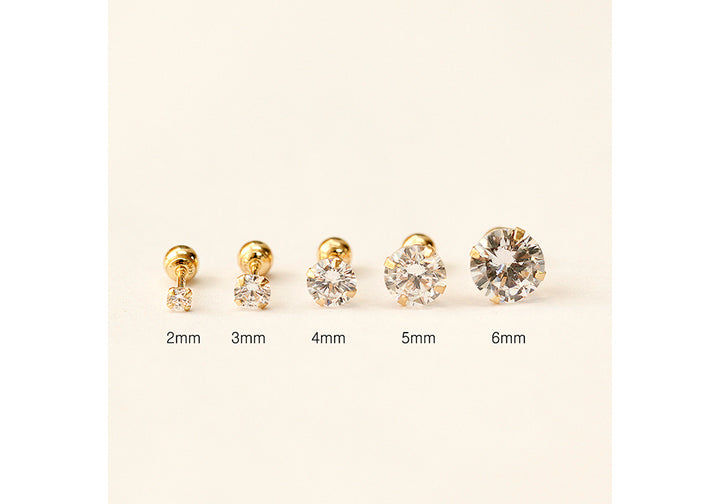 14K Gold Daily Cubic Cartilage Earring 20G