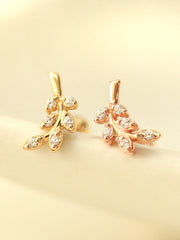 14K Gold Point Leaf Cartilage Earring 20G18G16G