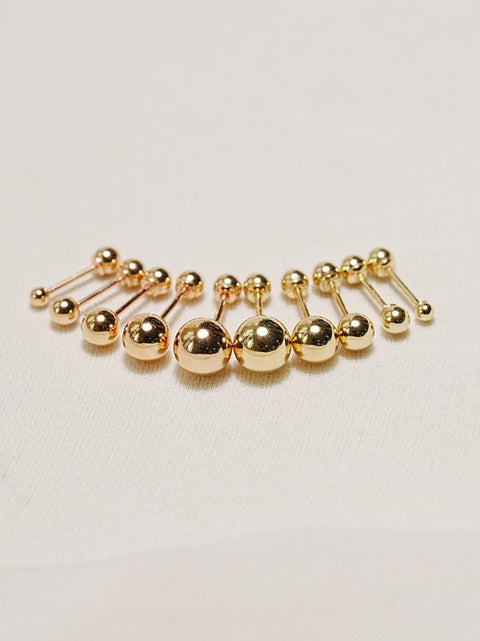 14K Gold Ball Cartilage Earring 2mm/2.5mm/3mm/4mm/5mm/6mm 20g