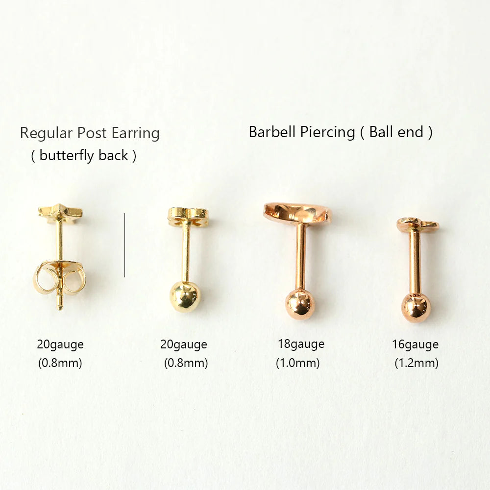 Guide Normal Gauge For Cartilage Piercing Lobe Normal Size Earring