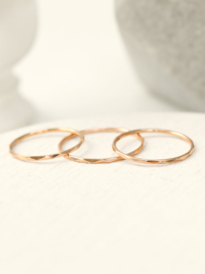 14K Gold Layered DIa Cutting Thin Ring