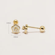 14K Gold Anica Flower Cartilage Earring 20G