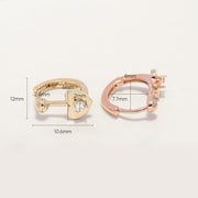 14K 18K Ball Heart Cartilage Hoop Earring