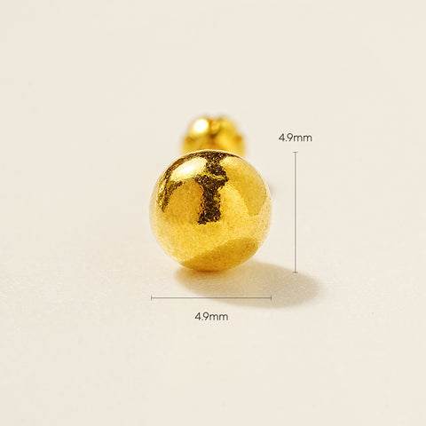 24K Gold Simple Ball Cartilage Earring 20G