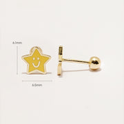 14K Gold Twinkle Little Star Cartilage Earring 20G