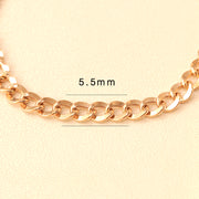 14K Gold Hollow Curved Chain Anklet M