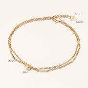 14K 18K Gold Cutting Ball Two Layered Bracelet