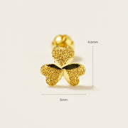 24K Gold Three-leaf Clover Cartilage Earring 20G