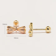 14K Gold Ribbon Tie Cartilage Earring 20G