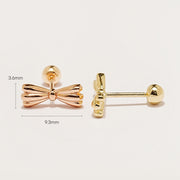 14K Gold Ribbon Tie Cartilage Earring 20G