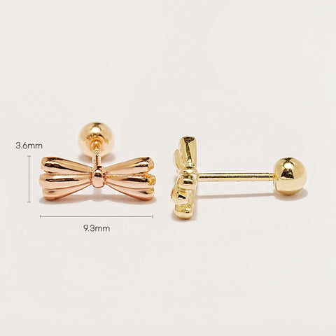 14K Gold Ribbon Tie Cartilage Earring 20G