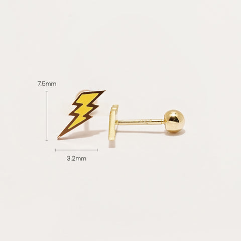 14K Gold Vivid Thunder Cartilage Earring 20G