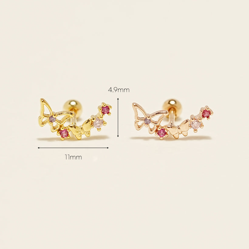 14KGF Happy Butterfly Earring 20G