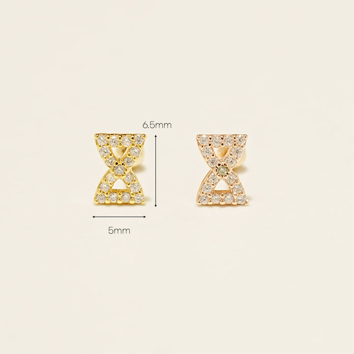 14KGF Lovely Bling Ribbon Earring 20G