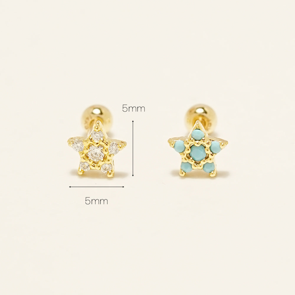 14KGF Colorful Magic Flower Earring 20G