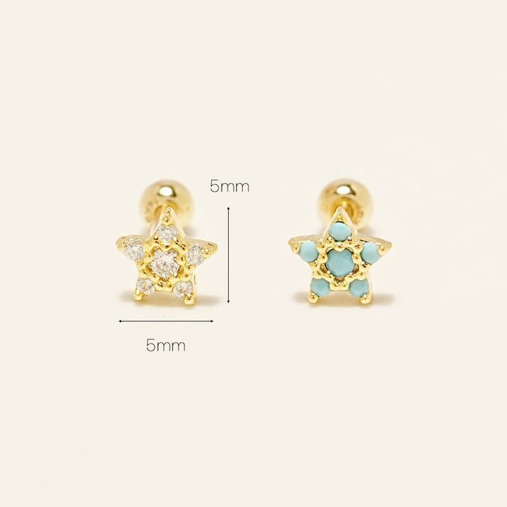 14KGF Colorful Magic Flower Earring 20G