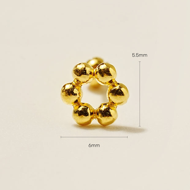 24K Gold Chewy Dount Cartilage Earring 20G