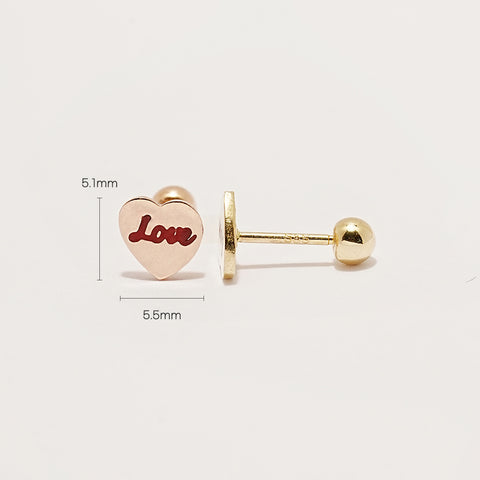 14K Gold Kitsch Love Cartilage Earring 20G
